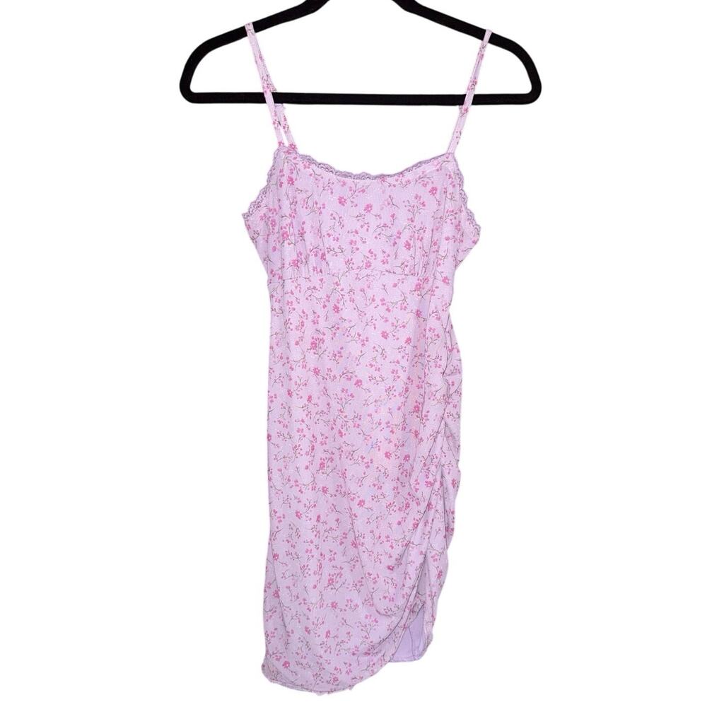 Pretty Pink Floral Chemise Spaghetti Straps Wild Fable Women’s small Slip Dress
